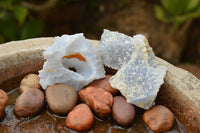 Natural Etched Blue Chalcedony Agate Specimens  x 12 From Nsanje, Malawi - TopRock