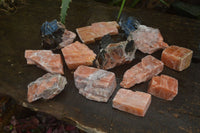 Natural New Sunset Orange Calcite Specimens  x 12 From Spitzkop, Namibia