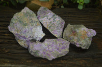 Natural Rough Stichtite & Serpentine Specimens x 4 From Barberton, South Africa