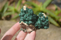 Natural Rare Ball Malachite On Drusy Quartz & Dolomite Specimens x 3 From Kambove, Congo