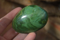 Polished  Large Green Verdite Galet / Palm Stones x 9 From Zimbabwe