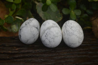 Polished White Howlite Gemstone Eggs x 12 From Madagascar