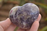 Polished Purple Lepidolite Hearts  x 6 From Madagascar - TopRock