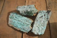 Natural Drusy Coated Chrysocolla & Malachite Dolomite Specimens x 3 From Likasi, Congo