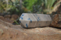 Polished Blue Spotted Spinel Quartz Points x 2 From Madagascar