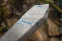 Polished Blue Spotted Spinel Quartz Points x 2 From Madagascar