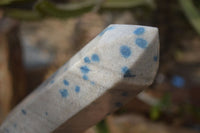 Polished Blue Spotted Spinel Quartz Points x 2 From Madagascar