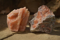 Natural New Sunset Orange Calcite Specimens  x 12 From Spitzkop, Namibia