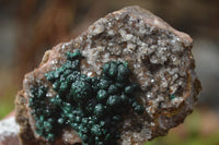 Natural Rare Ball Malachite On Drusy Quartz & Dolomite Specimens x 3 From Kambove, Congo