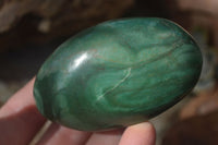 Polished  Large Green Verdite Galet / Palm Stones x 9 From Zimbabwe