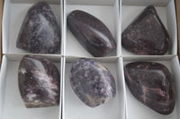 Polished Purple Lepidolite Standing Free Forms  x 6 From Zimbabwe - Toprock Gemstones and Minerals 