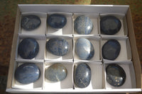 Polished Blue Lazulite Palm Stones  x 12 From Madagascar - Toprock Gemstones and Minerals 