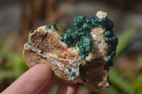 Natural Rare Ball Malachite On Drusy Quartz & Dolomite Specimens x 3 From Kambove, Congo