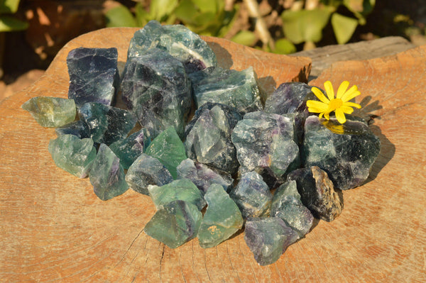 Natural Selected Watermelon Fluorite Cobbed Pieces x 30 From Uis, Namibia - TopRock