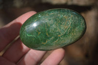 Polished  Large Green Verdite Galet / Palm Stones x 9 From Zimbabwe