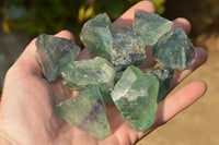 Natural Selected Watermelon Fluorite Cobbed Pieces x 30 From Uis, Namibia - TopRock