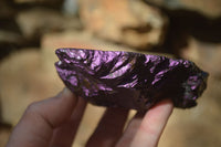 Polished One Side Polished Purpurite Free Forms x 3 From Erongo, Namibia