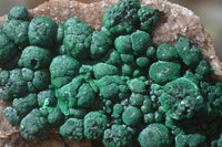 Natural Rare Ball Malachite On Drusy Quartz & Dolomite Specimens x 3 From Kambove, Congo