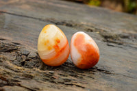 Polished Bright Orange and Darker Red Carnelian Agate Eggs  x 12 From Madagascar - TopRock