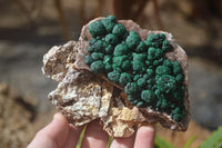 Natural Rare Ball Malachite On Drusy Quartz & Dolomite Specimens x 3 From Kambove, Congo