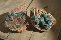 Natural Rare Ball Malachite On Drusy Quartz & Dolomite Specimens x 2 From Kambove, Congo