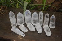 Polished Clear Quartz Crystal Points x 12 From Madagascar