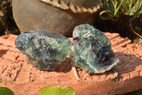 Natural Selected Watermelon Fluorite Cobbed Pieces x 30 From Uis, Namibia - TopRock