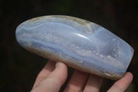 Polished Blue Lace Agate Standing Free Forms  x 2 From Nsanje, Malawi - Toprock Gemstones and Minerals 