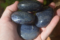 Polished Blue Lazulite Palm Stones  x 12 From Madagascar - Toprock Gemstones and Minerals 