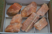 Natural New Sunset Orange Calcite Cubic Specimens  x 6 From Spitzkop, Namibia - Toprock Gemstones and Minerals 