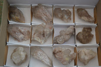 Natural White Phantom Smokey Quartz Crystal Specimens  x 12 From Luena, Congo - Toprock Gemstones and Minerals 