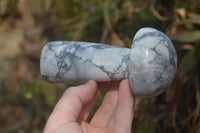 Polished Large Howlite Mushrooms  x 3 From Zimbabwe