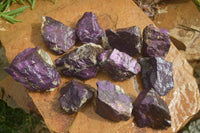 Natural Metallic Purpurite Cobbed Specimens  x 12 From Erongo, Namibia - Toprock Gemstones and Minerals 