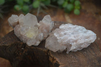 Natural White Phantom Smokey Quartz Crystal Specimens  x 12 From Luena, Congo - Toprock Gemstones and Minerals 