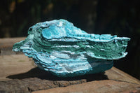 Natural Blue Chrysocolla On Silky Malachite Matrix Specimens x 2 From Kulukuluku, Congo - Toprock Gemstones and Minerals 