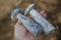 Polished Large Howlite Mushrooms  x 3 From Zimbabwe