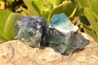 Natural Selected Watermelon Fluorite Cobbed Pieces x 30 From Uis, Namibia - TopRock