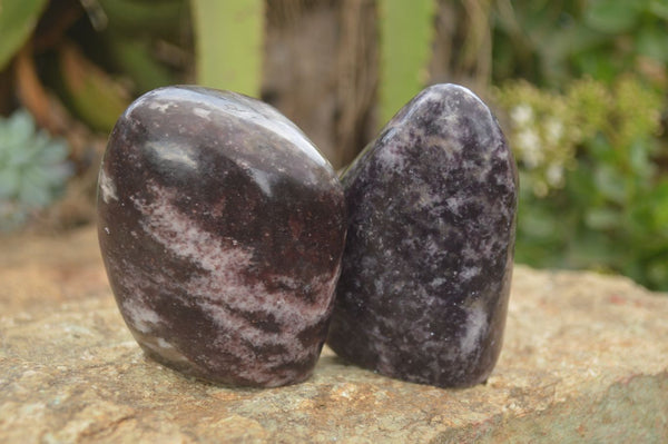 Polished Purple Lepidolite Standing Free Forms  x 6 From Zimbabwe - Toprock Gemstones and Minerals 