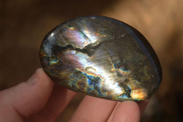 Polished  Flashy Labradorite Palm Stones  x 12 From Tulear, Madagascar