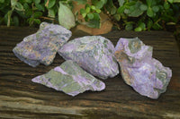 Natural Rough Stichtite & Serpentine Specimens x 4 From Barberton, South Africa