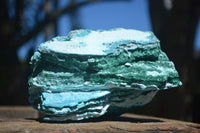 Natural Blue Chrysocolla On Silky Malachite Matrix Specimens x 2 From Kulukuluku, Congo - Toprock Gemstones and Minerals 