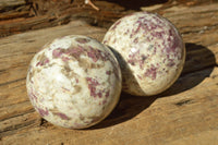 Polished Pink Tourmaline Rubellite Spheres x 3 From Madagascar - TopRock