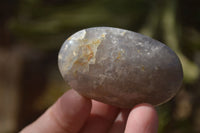 Polished Blue Rose Quartz Galet-Palm Stones x 27 From Madagascar