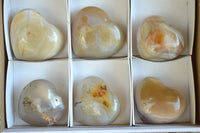 Polished Translucent Agate Hearts (Some Dendritic Features) x 6 From Madagascar - TopRock