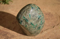 Polished Emerald Mica In Matrix Standing Free Forms x 2 From Mutoko, Zimbabwe