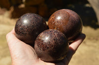 Polished Matrix Pyrope Garnet Spheres  x 3 From Madagascar - TopRock