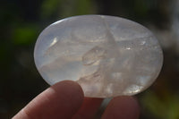 Polished Blue Rose Quartz Galet-Palm Stones x 27 From Madagascar