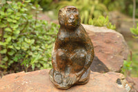 Polished Hand Carved Verdite Baboon Sculpture x 1 From Zimbabwe - TopRock