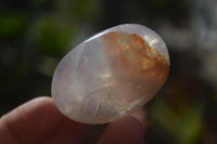 Polished Blue Rose Quartz Galet-Palm Stones x 27 From Madagascar