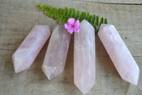 Polished Gemmy Double Terminated Rose Quartz Points x 5 From Ambatondrazaka, Madagascar - TopRock